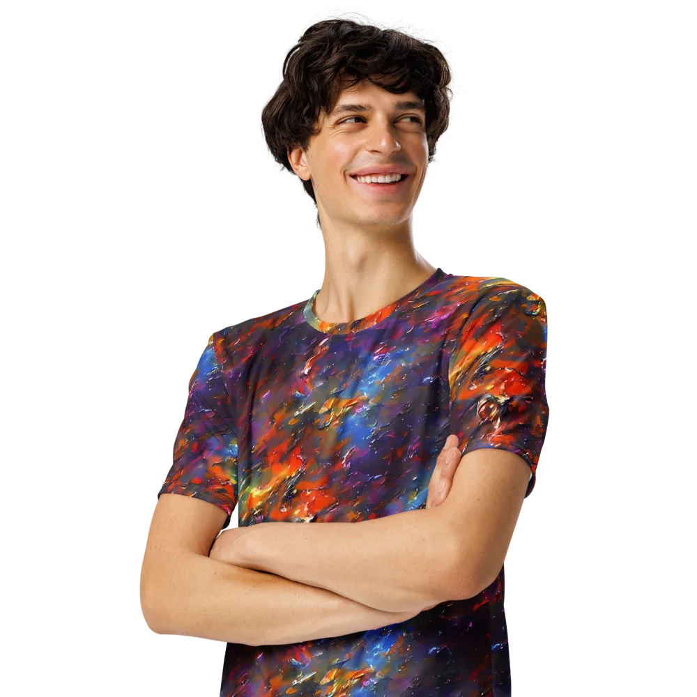 Auroral Ripples on Men's Crew Neck T-Shirt — Left Front