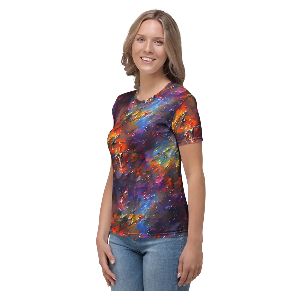 Auroral Ripples on Women's Crew Neck T-Shirt — Left