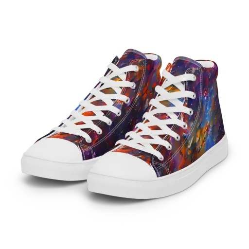 Auroral Ripples on a Women's High Top Canvas Shoes