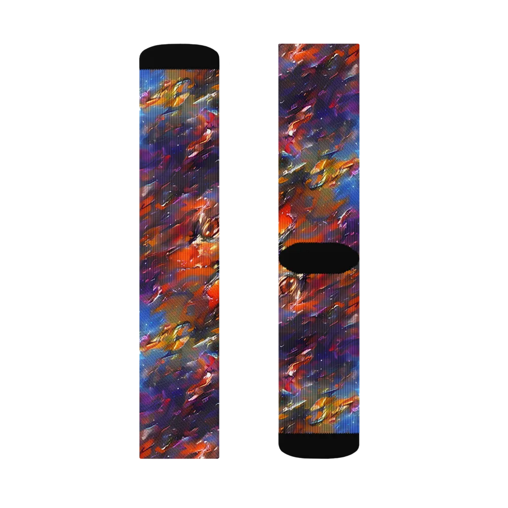 Auroral Ripples on Socks — Left Sock