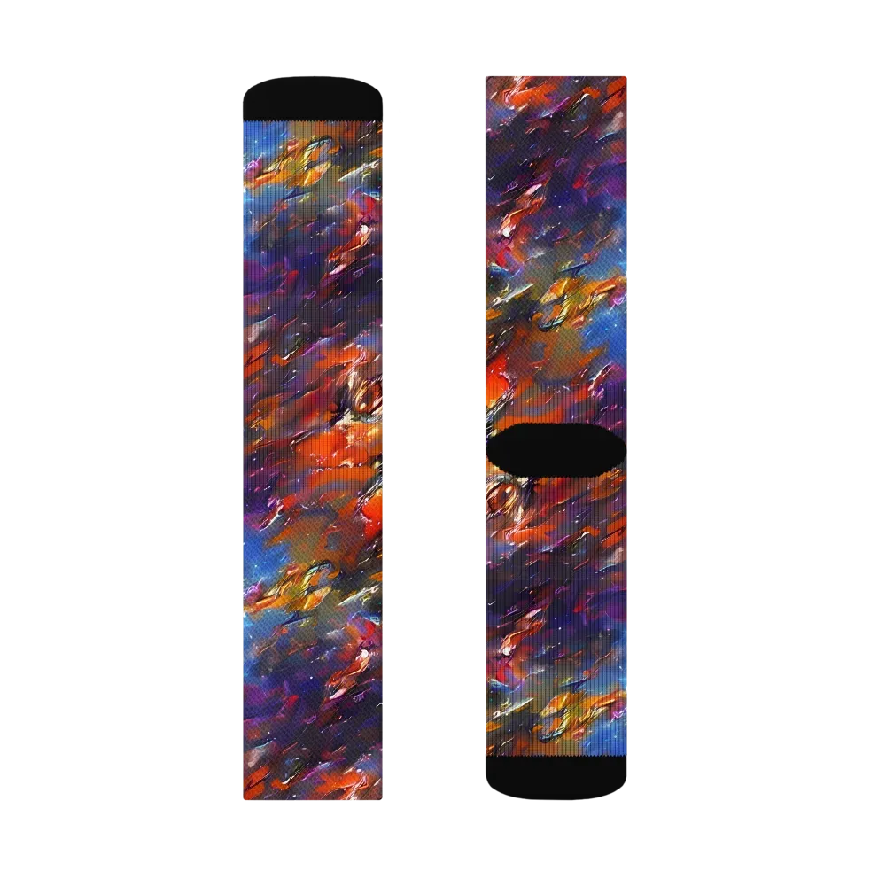 Auroral Ripples on Socks — Right Sock