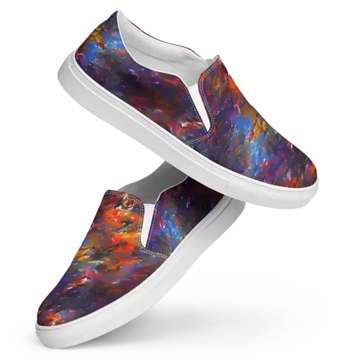 Auroral Ripples on a Women's Slip-On Canvas Shoes