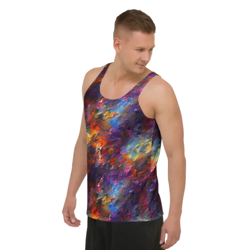 Auroral Ripples on a Men's Tank Top