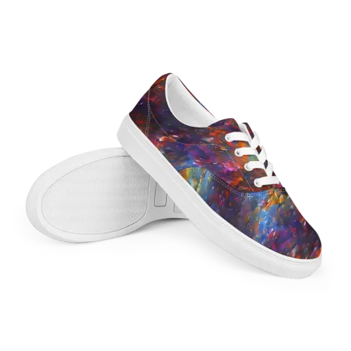 Auroral Ripples on a Men's Lace-Up Canvas Shoes