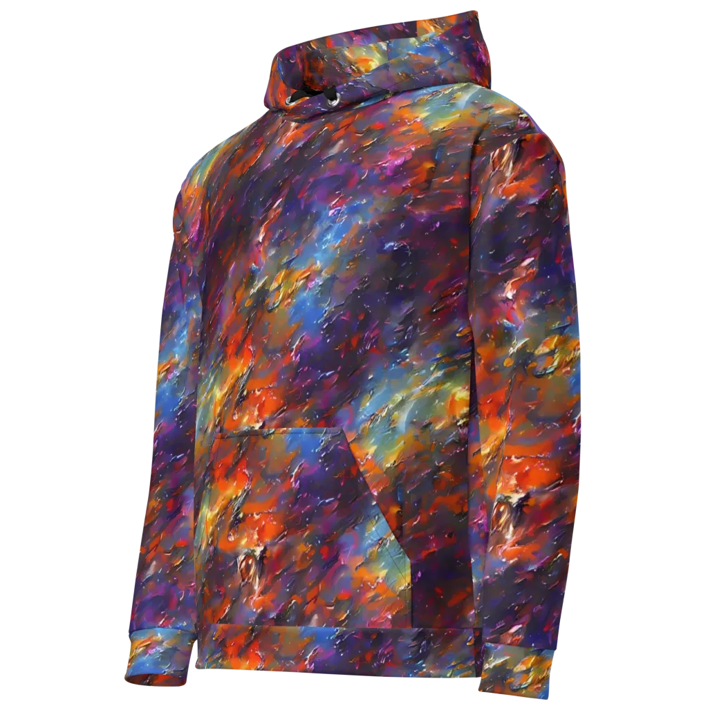 Auroral Ripples on Cotton Hoodie — Left Front