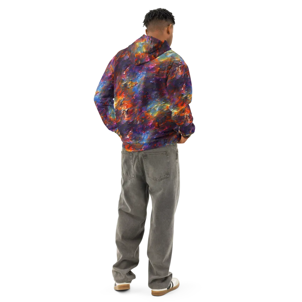 Auroral Ripples on Cotton Hoodie — Back