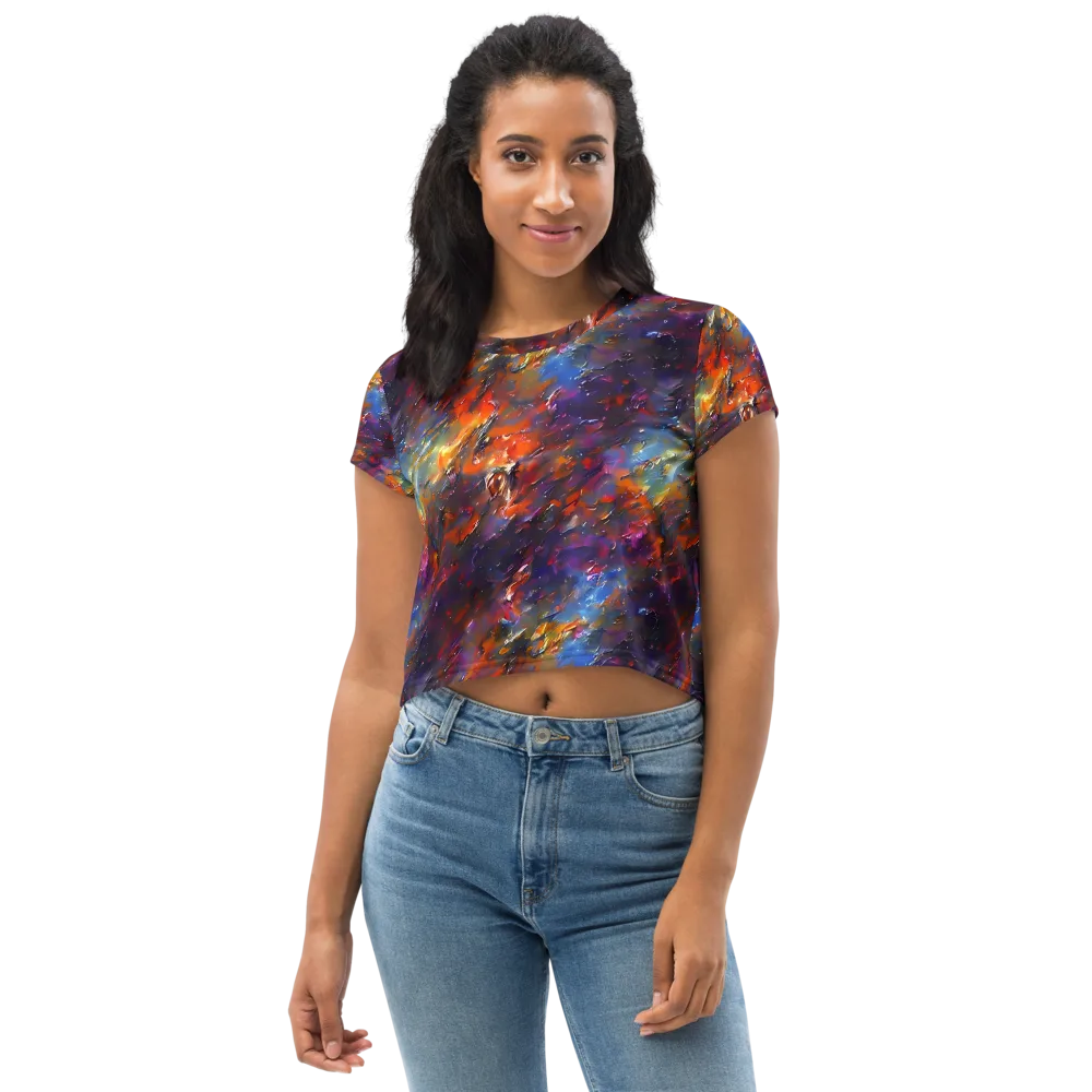 Auroral Ripples on Crop Tee — Front