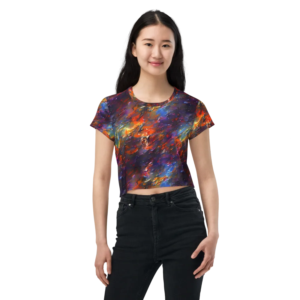Auroral Ripples on Crop Tee — Front