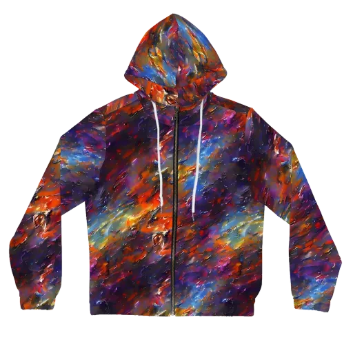 Auroral Ripples on a Women's Full-Zip Hoodie