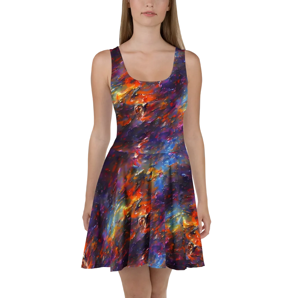 Auroral Ripples on Skater Dress — Front