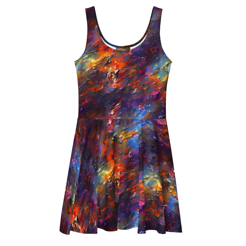 Auroral Ripples on Skater Dress — Front