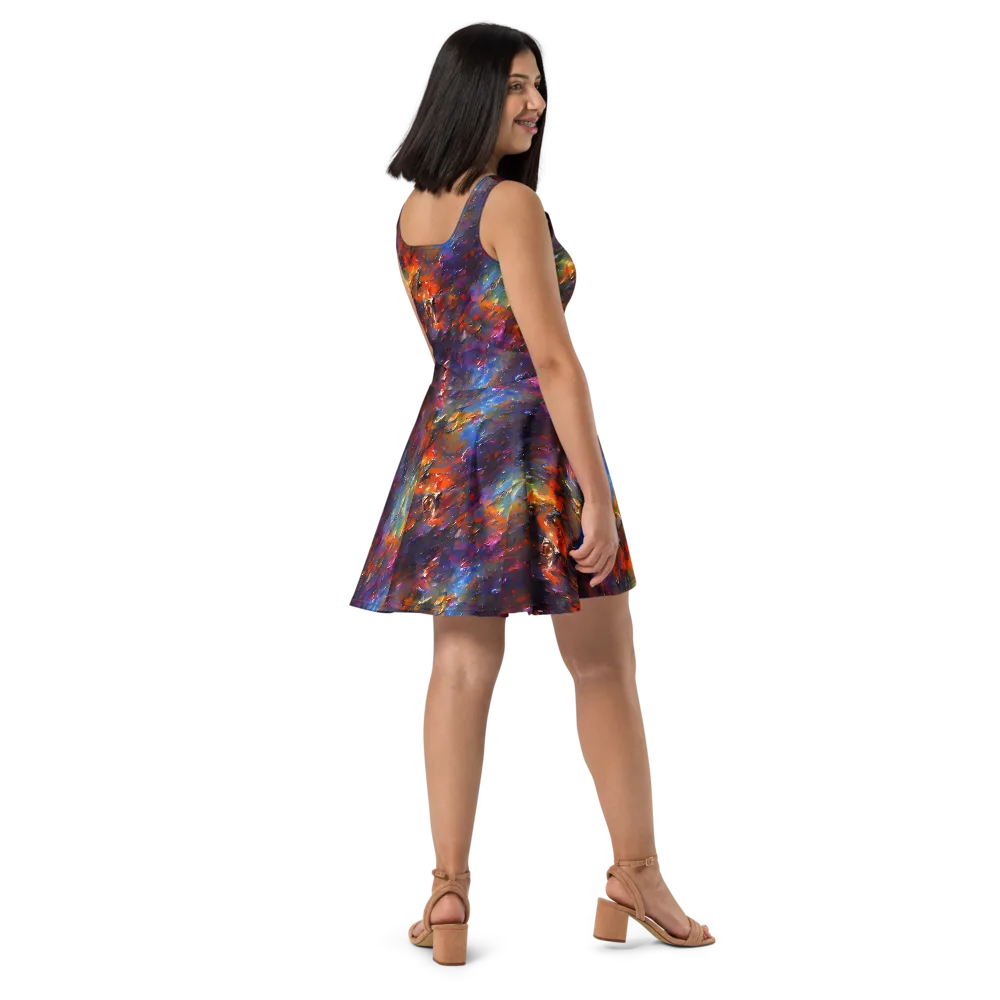 Auroral Ripples on Skater Dress — Right