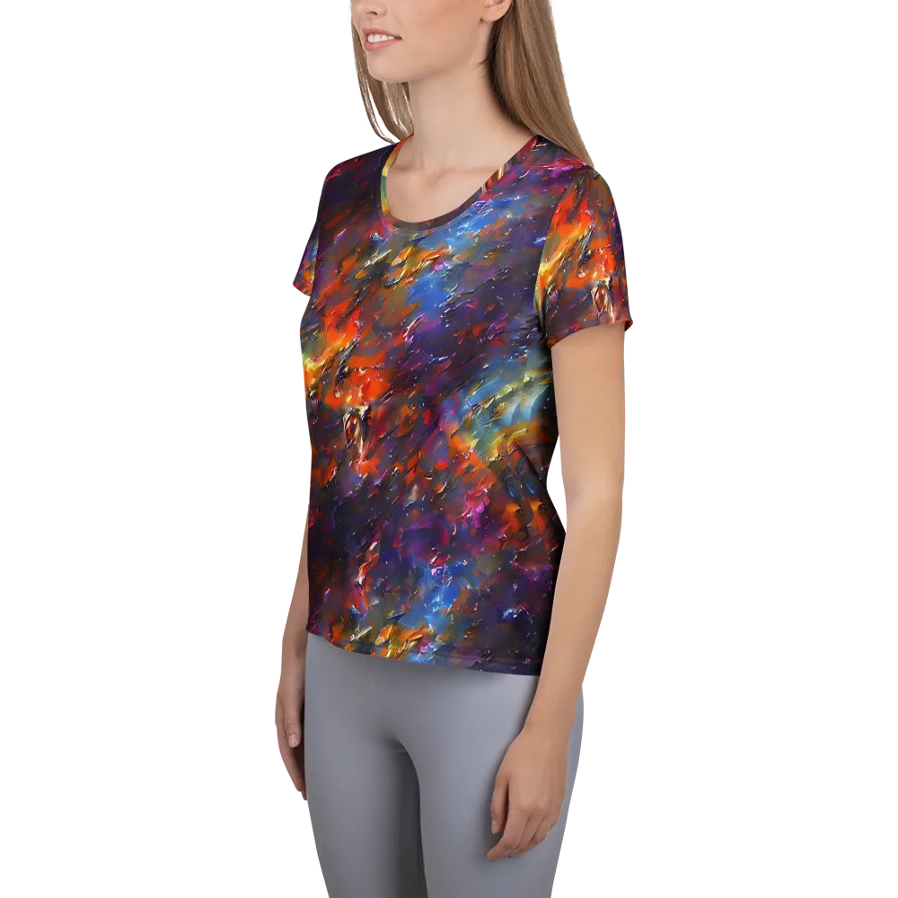 Auroral Ripples on Women's Athletic T-Shirt — Left