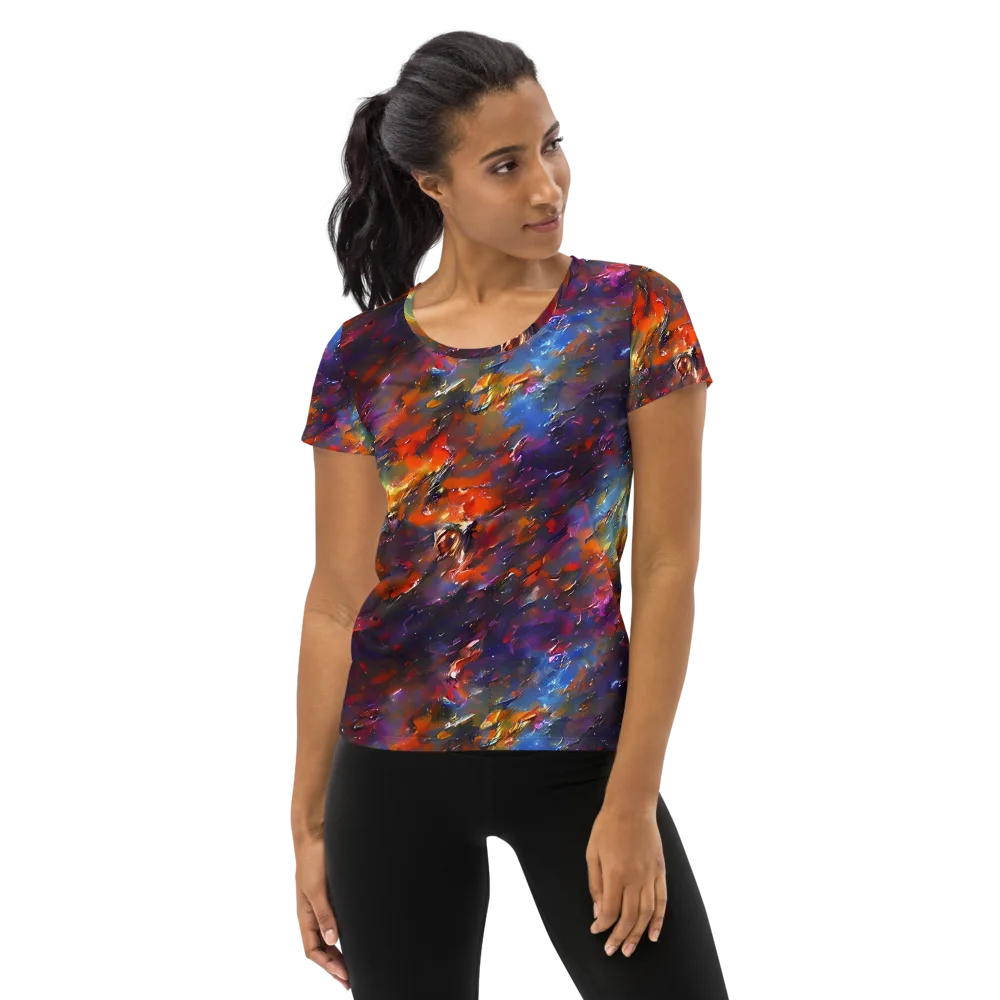 Auroral Ripples on Women's Athletic T-Shirt — Front