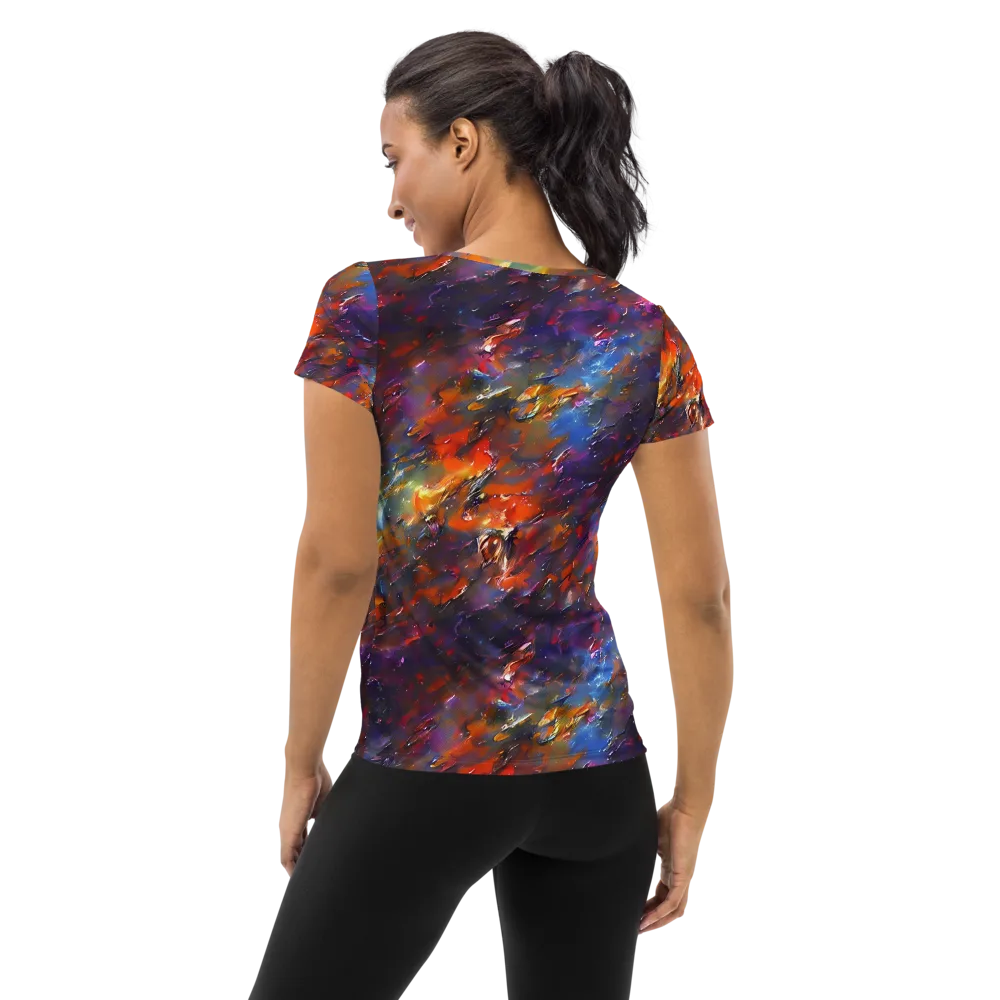Auroral Ripples on Women's Athletic T-Shirt — Back