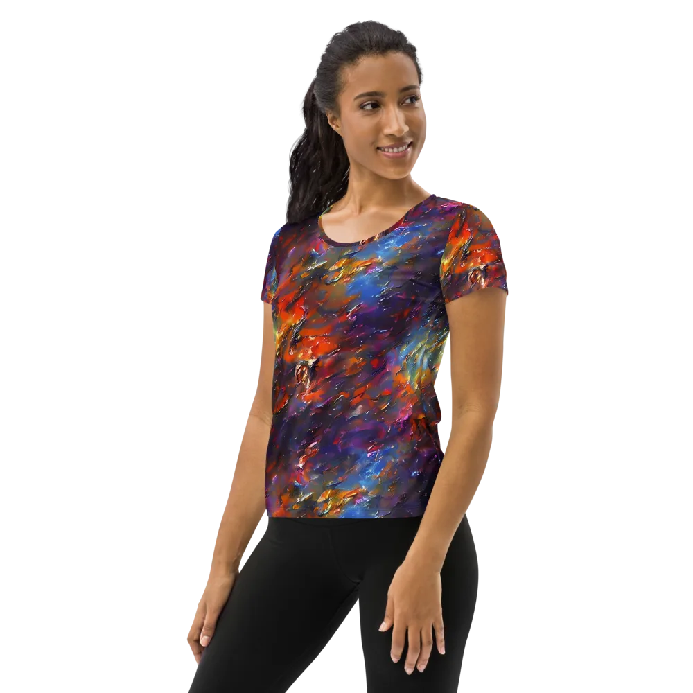 Auroral Ripples on Women's Athletic T-Shirt — Left