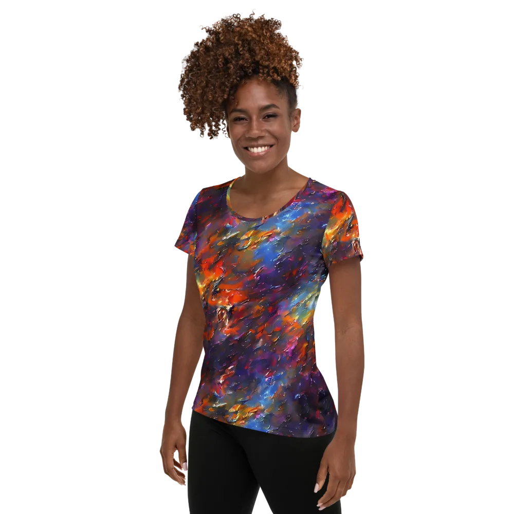 Auroral Ripples on Women's Athletic T-Shirt — Left