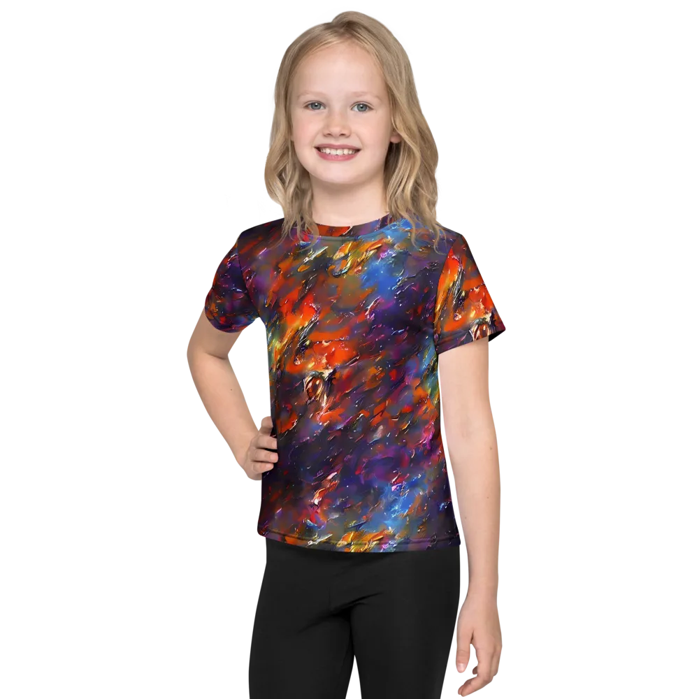 Auroral Ripples on Kids Crew Neck T-Shirt — Front