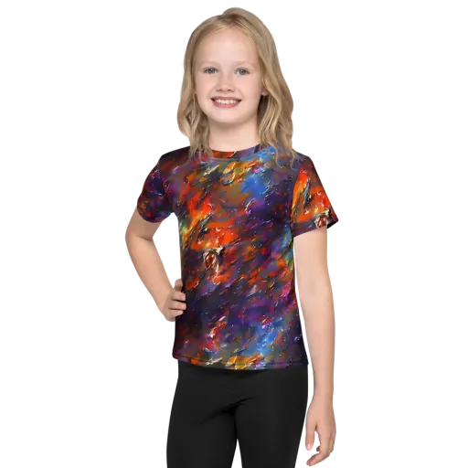 Auroral Ripples on a Kids Crew Neck T-Shirt