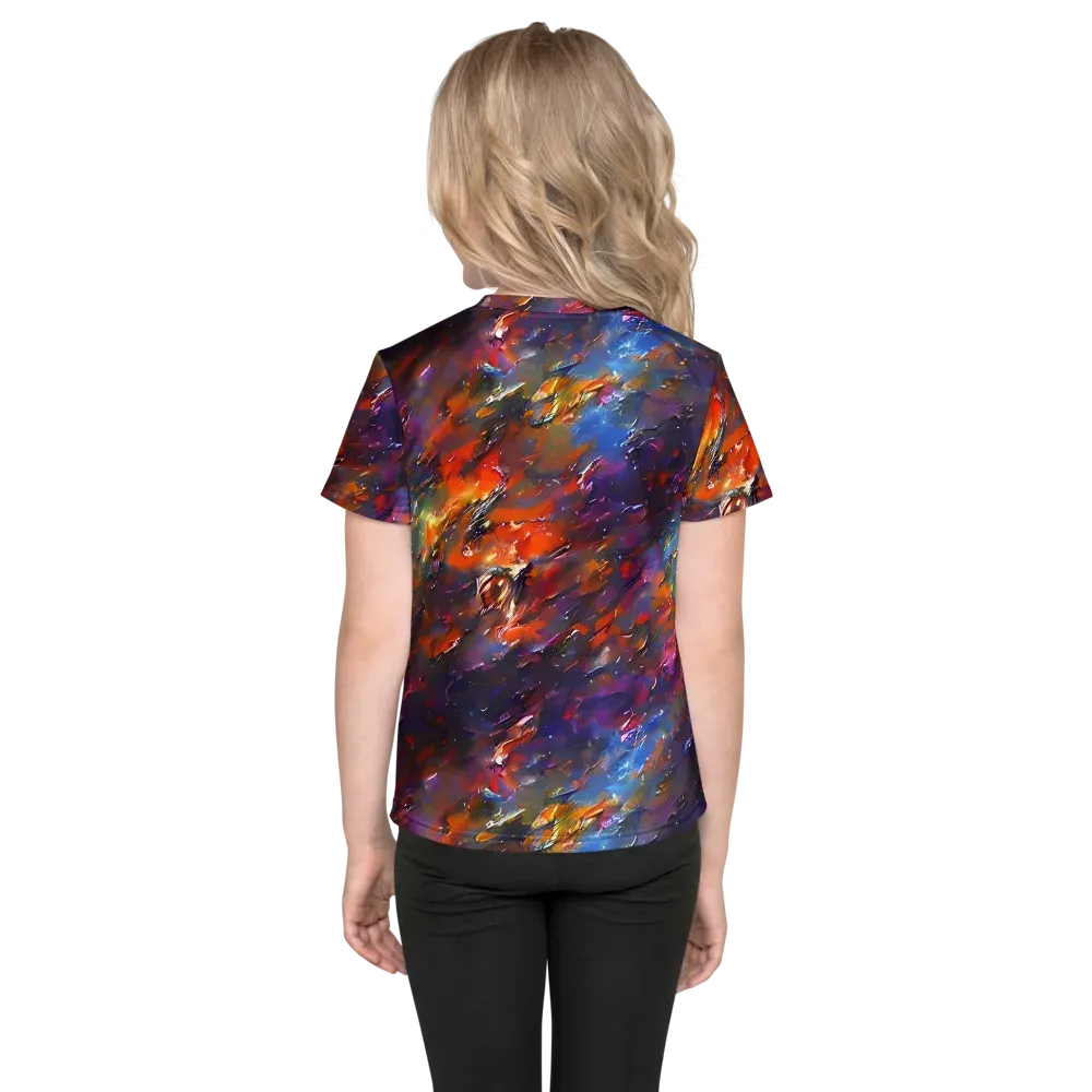 Auroral Ripples on Kids Crew Neck T-Shirt — Back