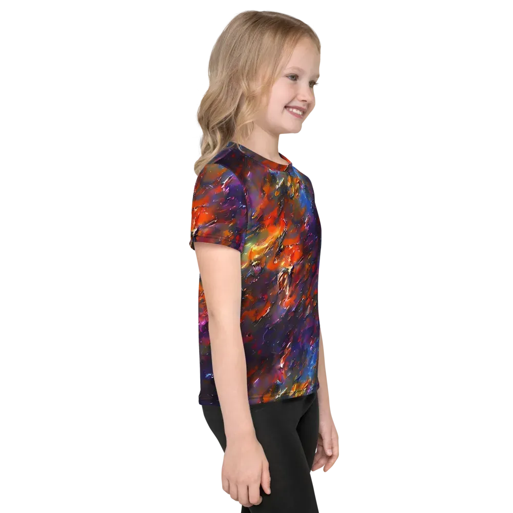 Auroral Ripples on Kids Crew Neck T-Shirt — Right