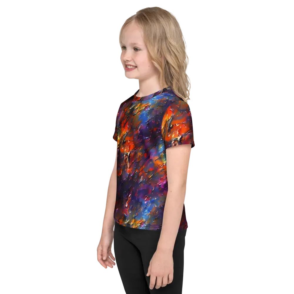Auroral Ripples on Kids Crew Neck T-Shirt — Left