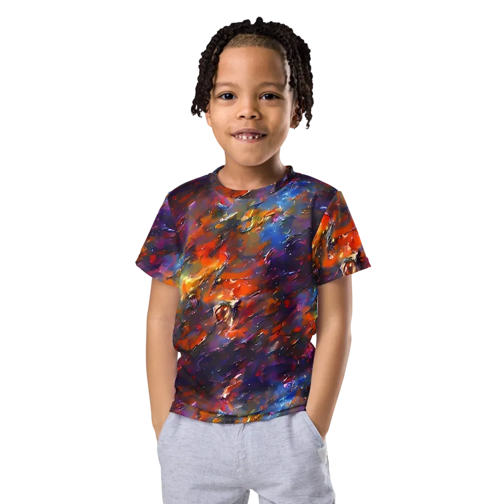 Auroral Ripples on Kids Crew Neck T-Shirt — Front
