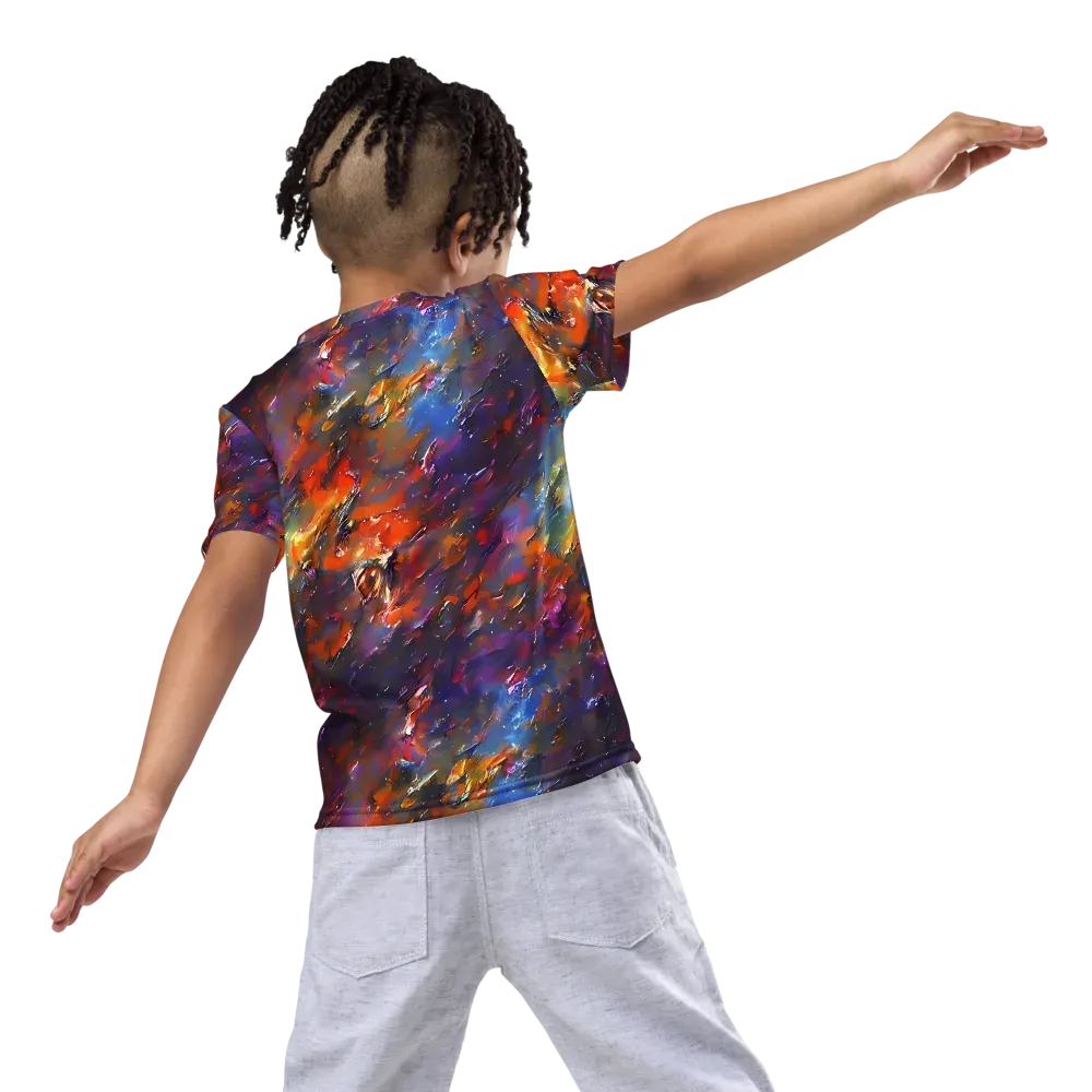 Auroral Ripples on Kids Crew Neck T-Shirt — Back