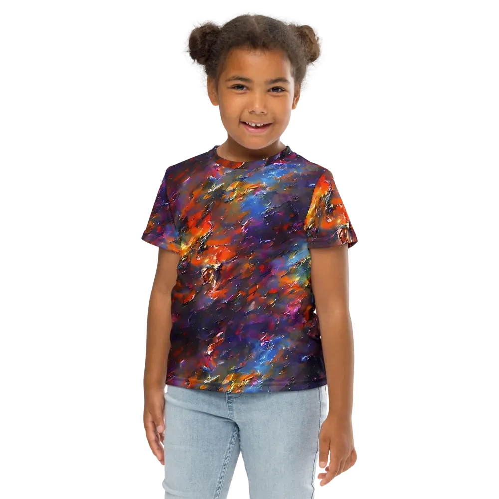 Auroral Ripples on Kids Crew Neck T-Shirt — Front