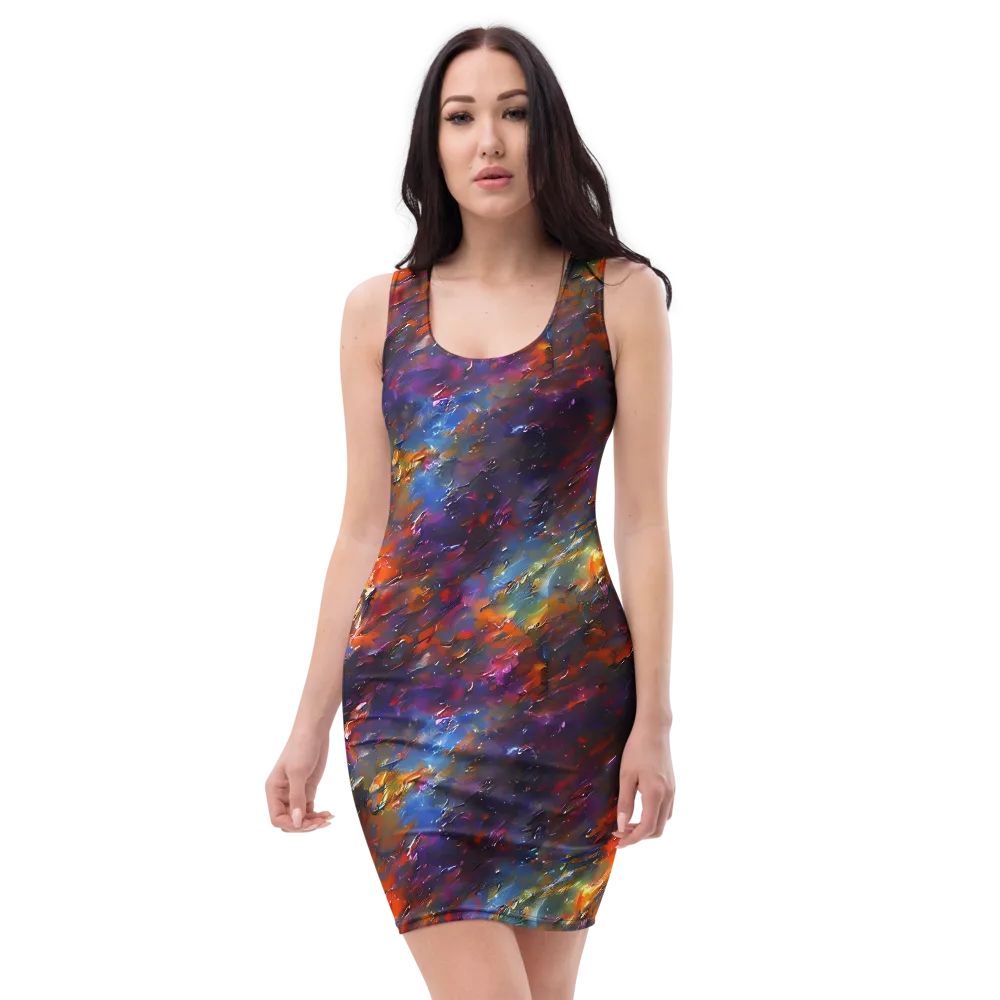 Auroral Ripples on Bodycon Dress — Front