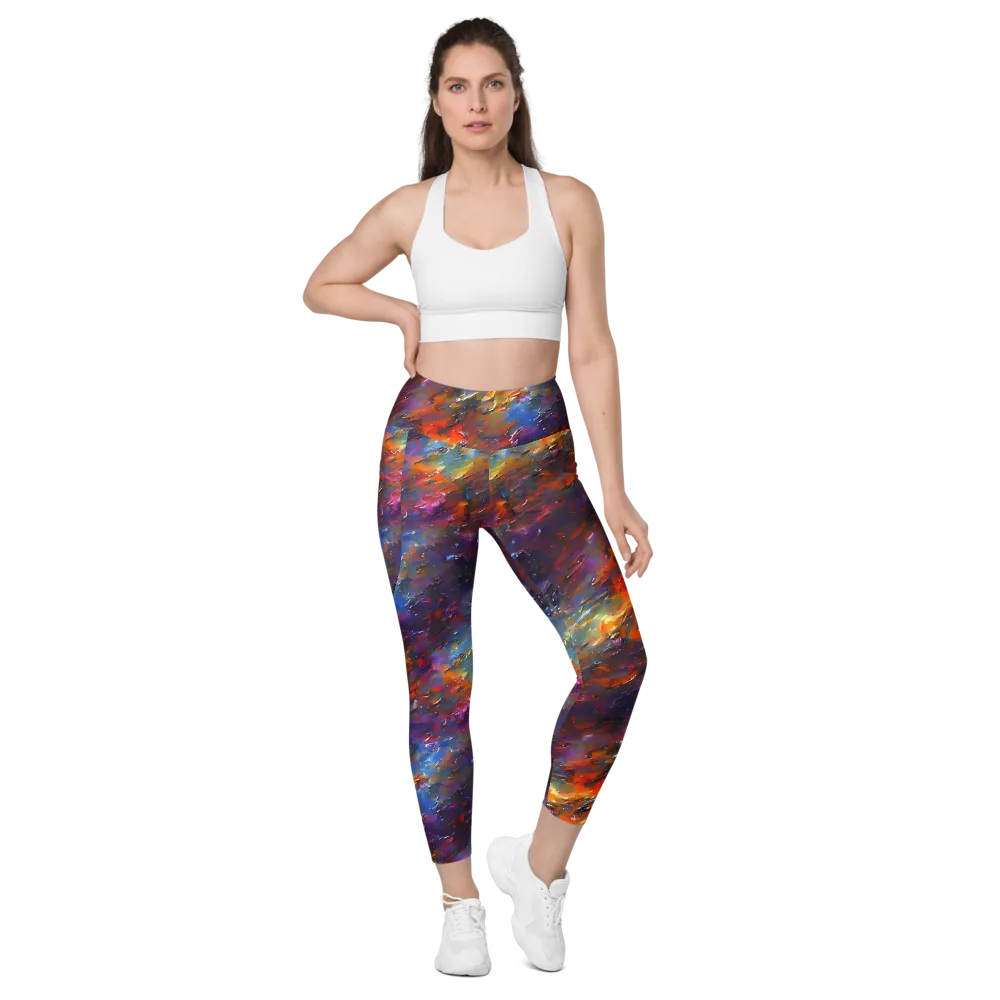 Auroral Ripples on Leggings with Pockets — Front
