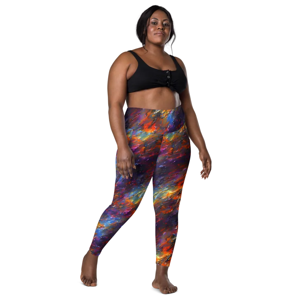 Auroral Ripples on Leggings with Pockets — Front