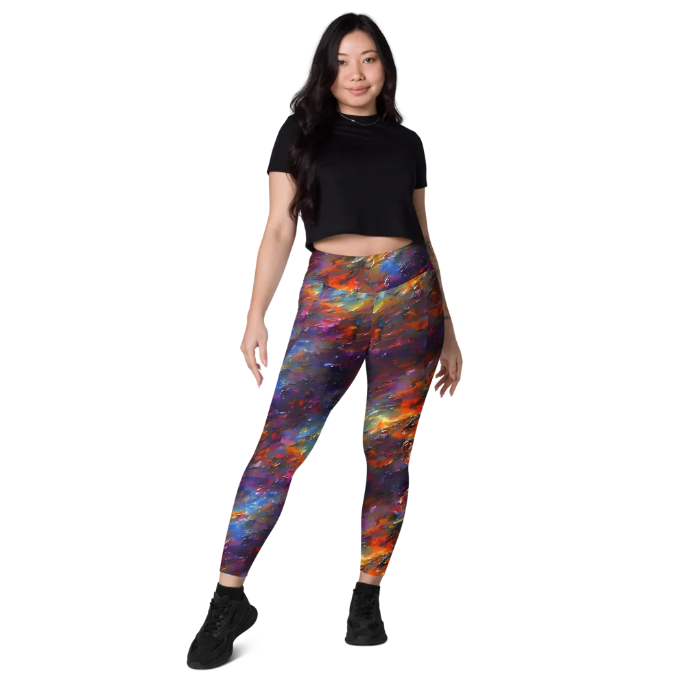 Auroral Ripples on Leggings with Pockets — Front