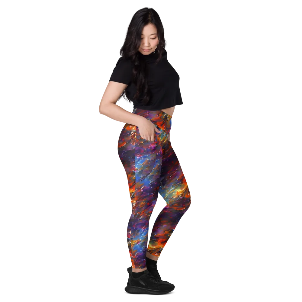 Auroral Ripples on Leggings with Pockets — Right