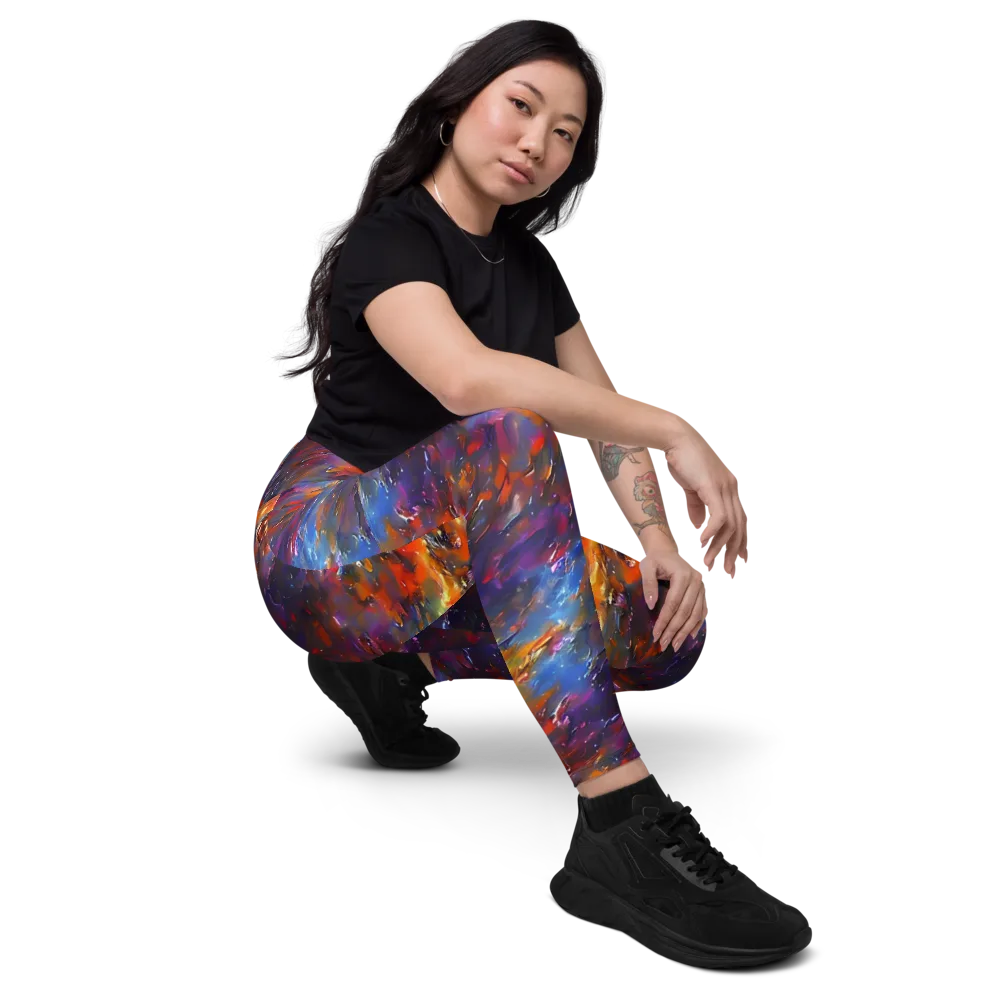 Auroral Ripples on Leggings with Pockets — Right Front
