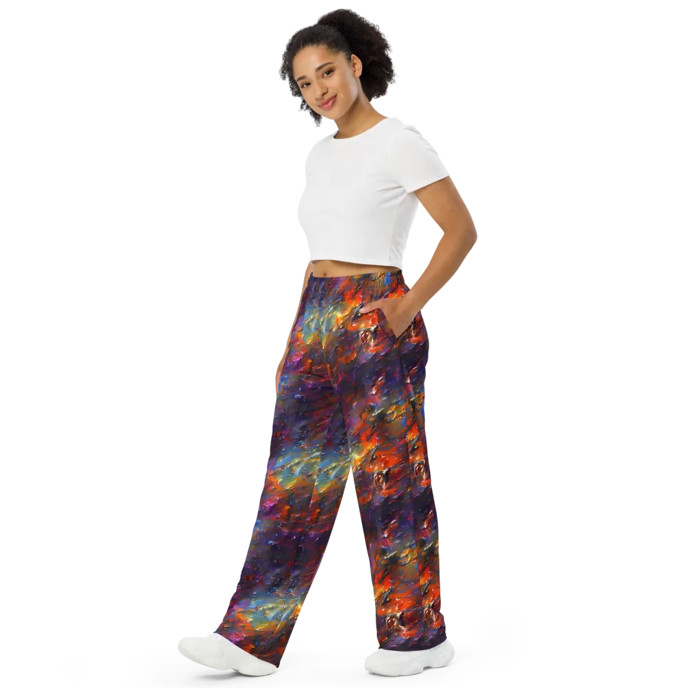 Auroral Ripples on Wide-Leg Pants — Left Front