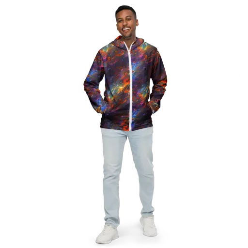 Auroral Ripples on a Men's Windbreaker