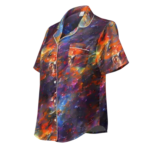 Auroral Ripples on a Women's Short Sleeve Pajama Top