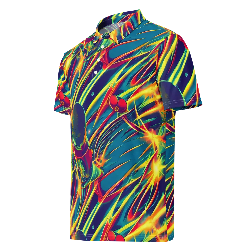 Cosmic Inferno on Men's Slim Fit Polo Shirt — Left Front