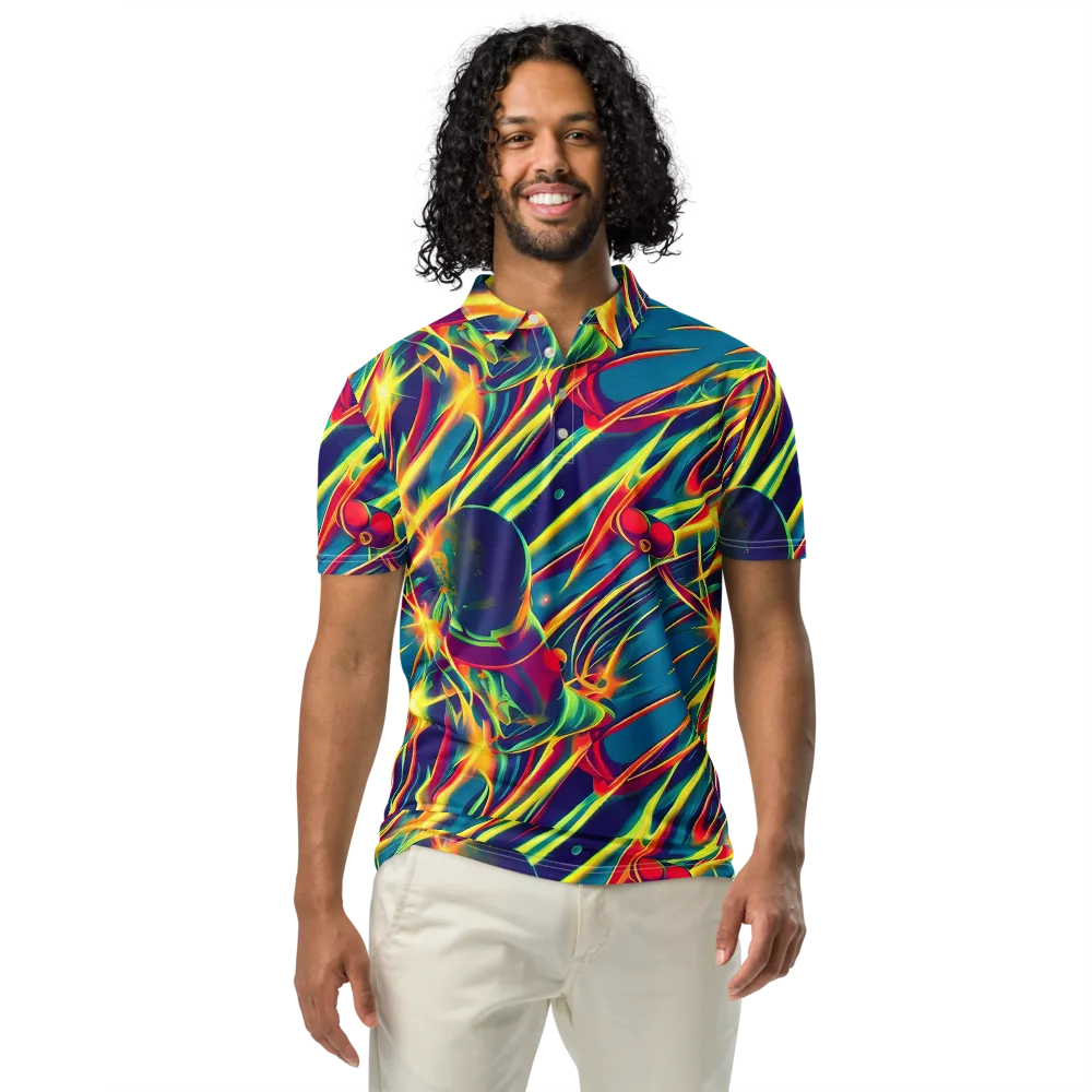 Cosmic Inferno on Men's Slim Fit Polo Shirt — Front
