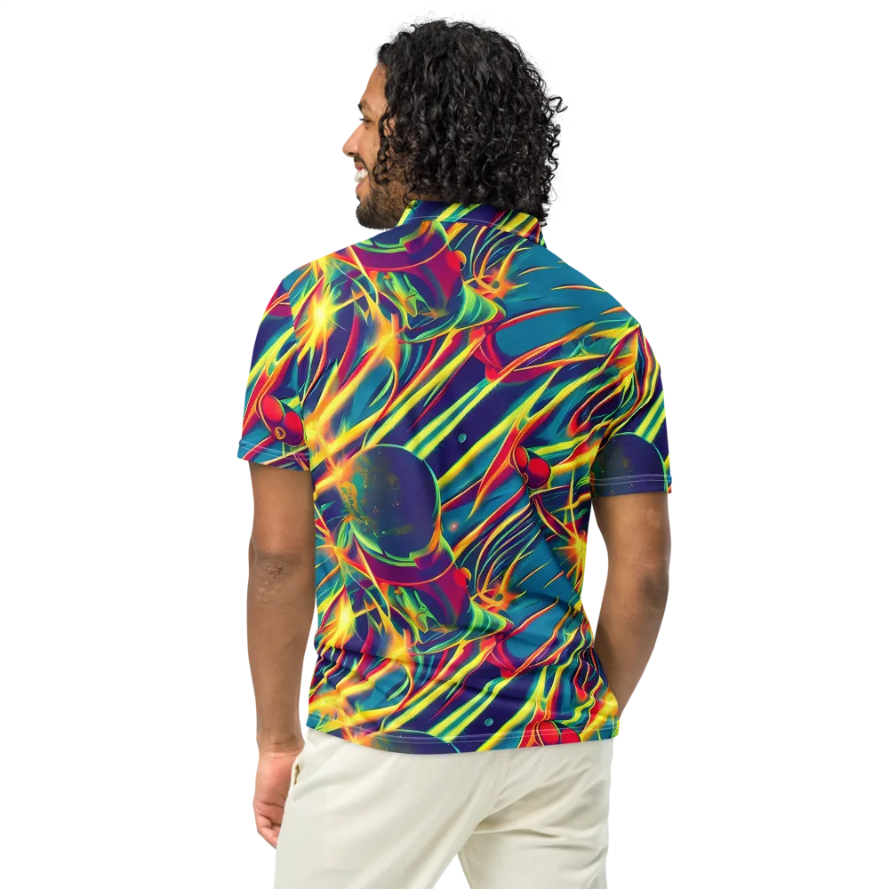 Cosmic Inferno on Men's Slim Fit Polo Shirt — Back