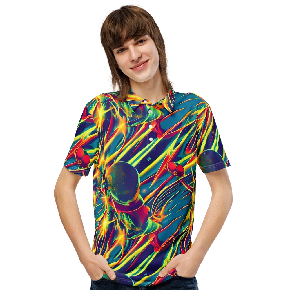 Cosmic Inferno on Men's Slim Fit Polo Shirt — Front