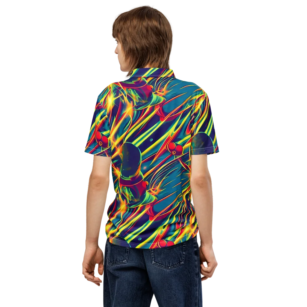 Cosmic Inferno on Men's Slim Fit Polo Shirt — Back