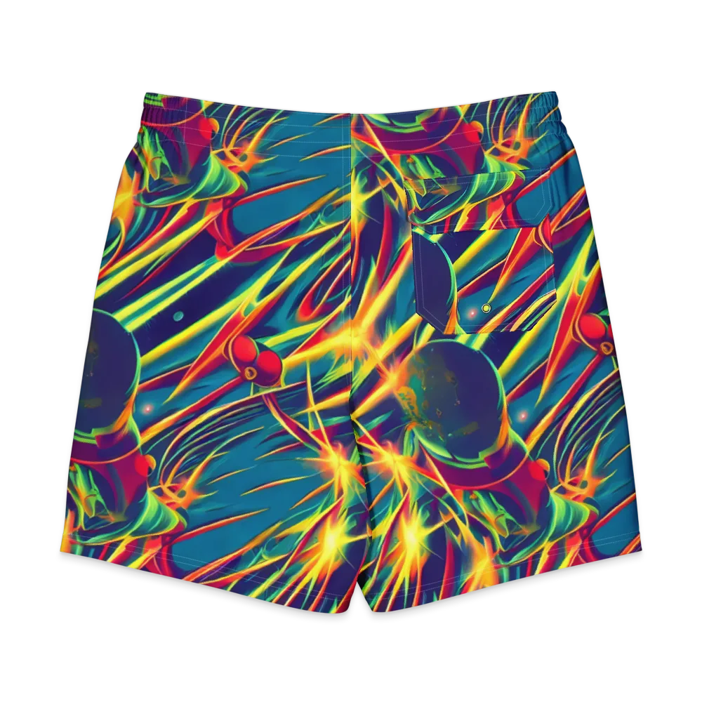 Cosmic Inferno on Men's Board Shorts — Back