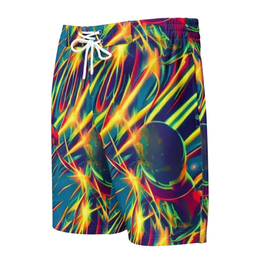 Cosmic Inferno on a Men's Board Shorts