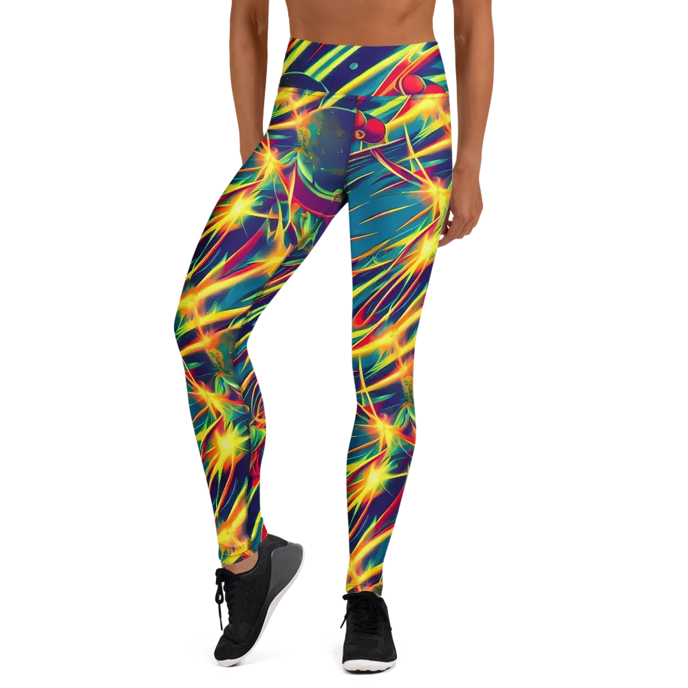 Cosmic Inferno on Yoga Leggings — Front