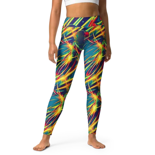 Cosmic Inferno on a Yoga Leggings