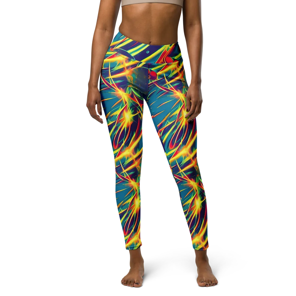 Cosmic Inferno on Yoga Leggings — Front