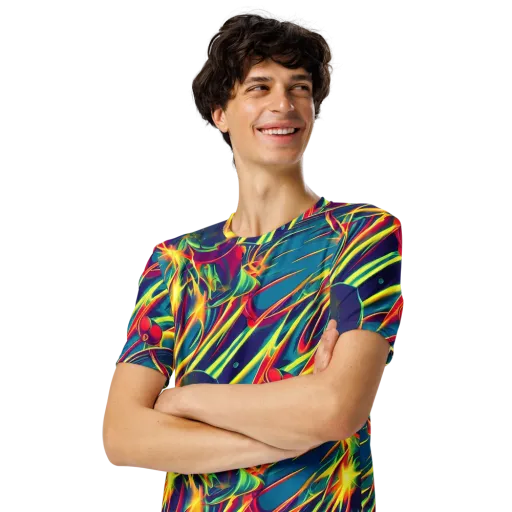 Cosmic Inferno on a Men's Crew Neck T-Shirt