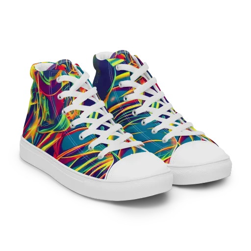 Cosmic Inferno on a Men's High Top Canvas Shoes
